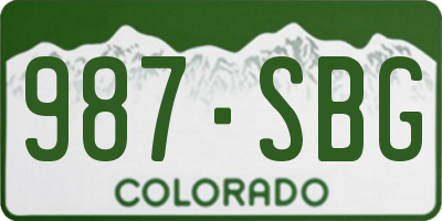 CO license plate 987SBG