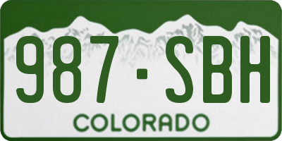 CO license plate 987SBH