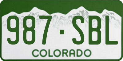 CO license plate 987SBL