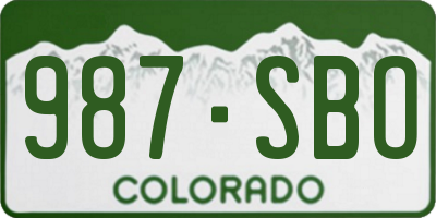 CO license plate 987SBO