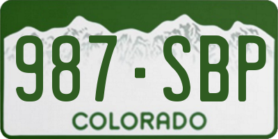 CO license plate 987SBP