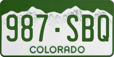 CO license plate 987SBQ