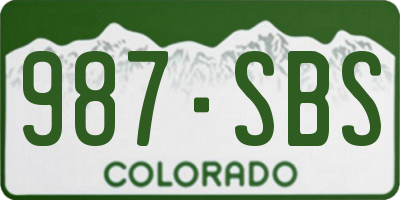 CO license plate 987SBS
