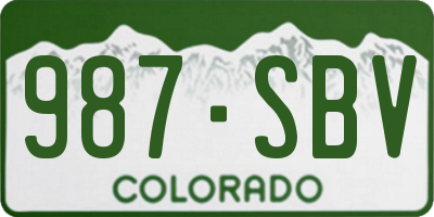 CO license plate 987SBV