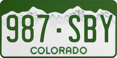CO license plate 987SBY