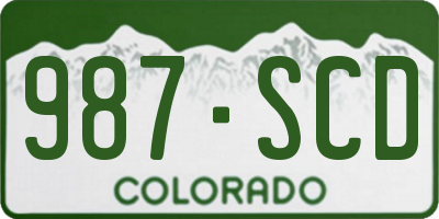 CO license plate 987SCD