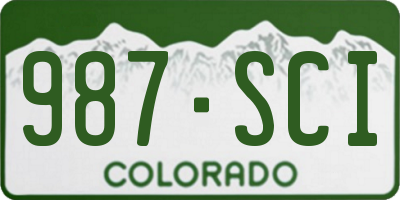 CO license plate 987SCI