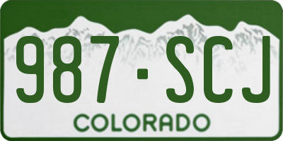 CO license plate 987SCJ