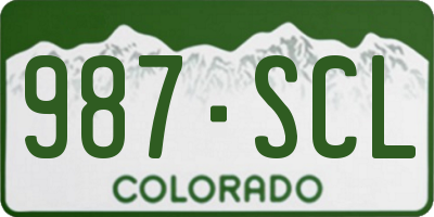 CO license plate 987SCL