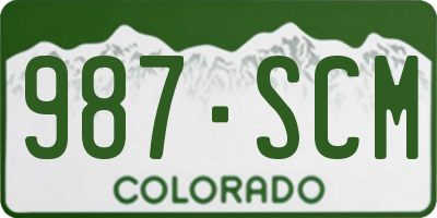 CO license plate 987SCM