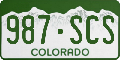 CO license plate 987SCS