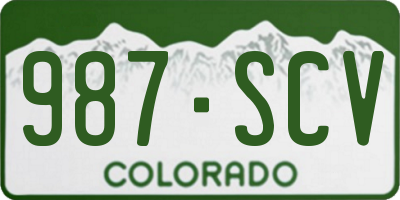 CO license plate 987SCV