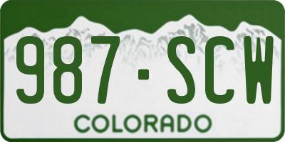 CO license plate 987SCW