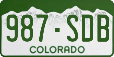 CO license plate 987SDB