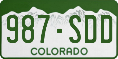 CO license plate 987SDD