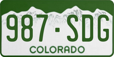 CO license plate 987SDG
