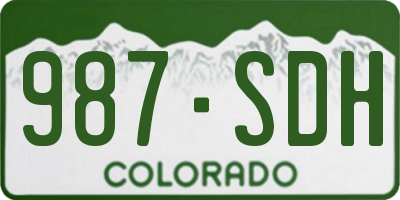 CO license plate 987SDH