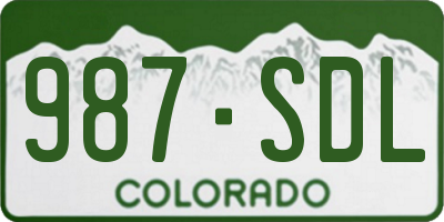 CO license plate 987SDL