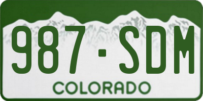 CO license plate 987SDM
