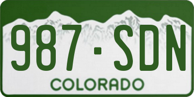 CO license plate 987SDN