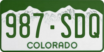 CO license plate 987SDQ