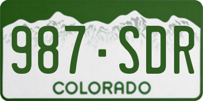 CO license plate 987SDR