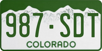 CO license plate 987SDT