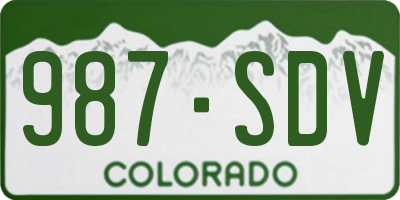 CO license plate 987SDV