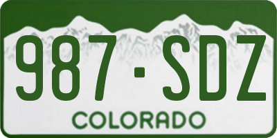 CO license plate 987SDZ