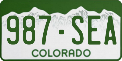 CO license plate 987SEA