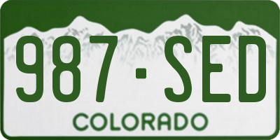 CO license plate 987SED