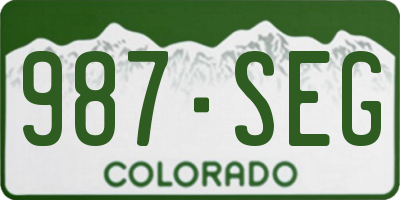CO license plate 987SEG