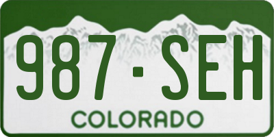 CO license plate 987SEH
