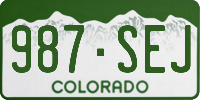CO license plate 987SEJ