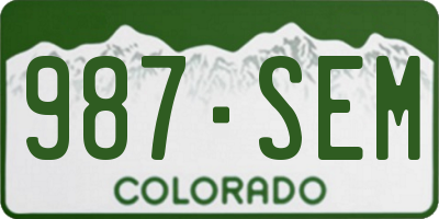 CO license plate 987SEM