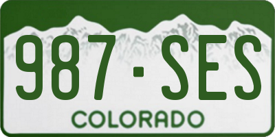 CO license plate 987SES