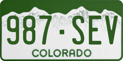 CO license plate 987SEV