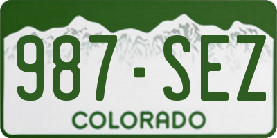 CO license plate 987SEZ