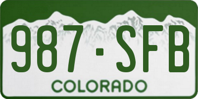 CO license plate 987SFB