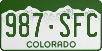 CO license plate 987SFC