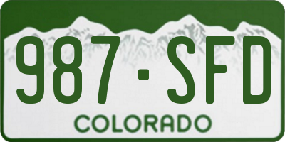 CO license plate 987SFD