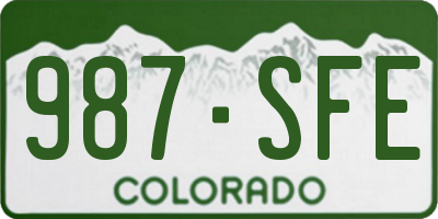 CO license plate 987SFE