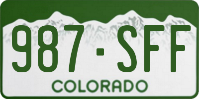 CO license plate 987SFF