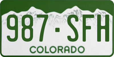 CO license plate 987SFH