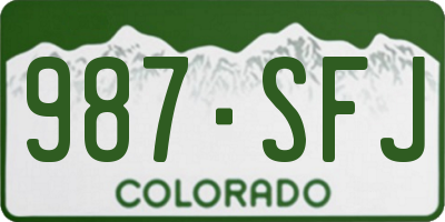 CO license plate 987SFJ