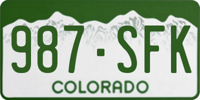 CO license plate 987SFK
