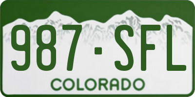 CO license plate 987SFL