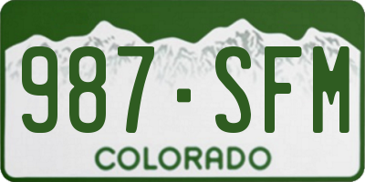 CO license plate 987SFM
