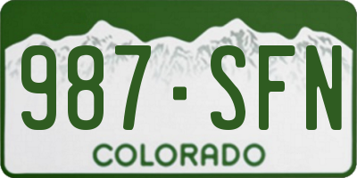 CO license plate 987SFN