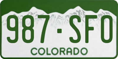 CO license plate 987SFO